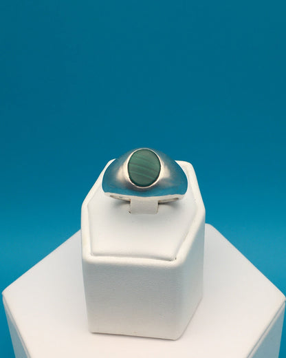 Malachite Sterling Silver Ring size 10