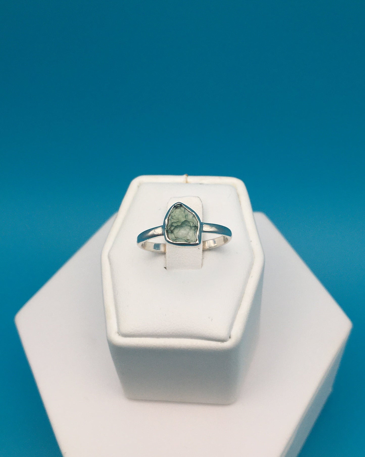 Moldavite Sterling Silver Ring size 9