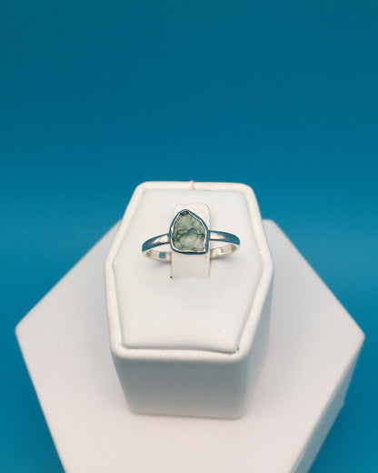 Moldavite Sterling Silver Ring size 9