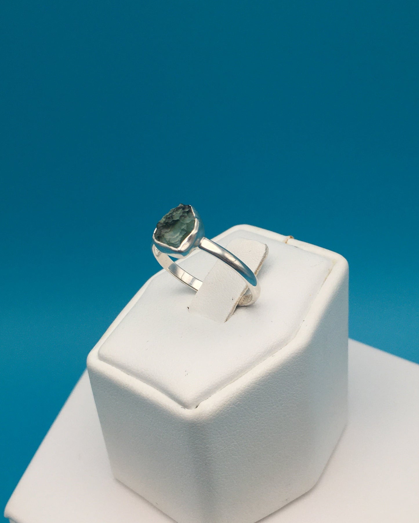 Moldavite Sterling Silver Ring size 9