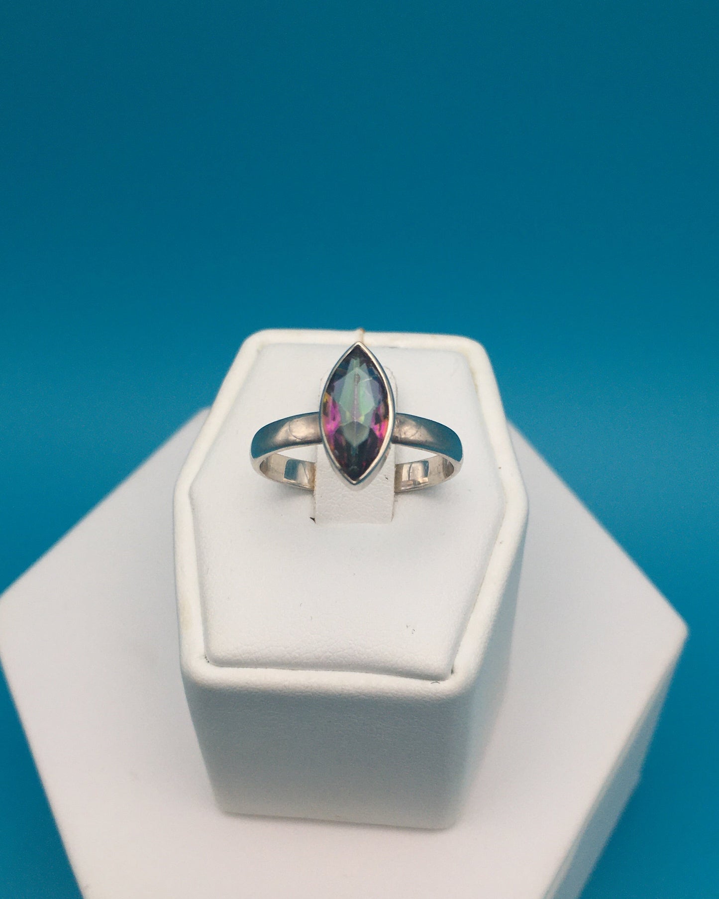 Mystic Topaz Sterling Silver Ring size 9