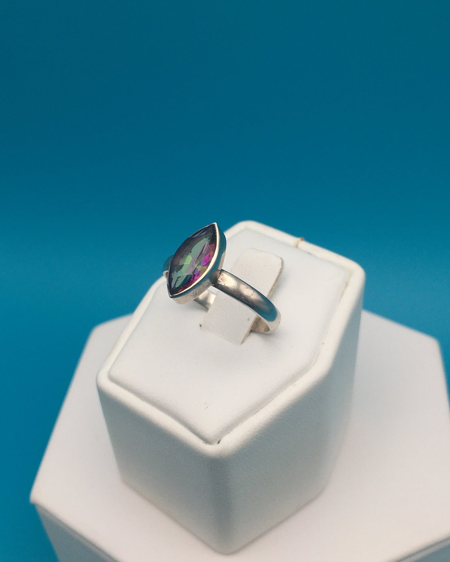 Mystic Topaz Sterling Silver Ring size 9