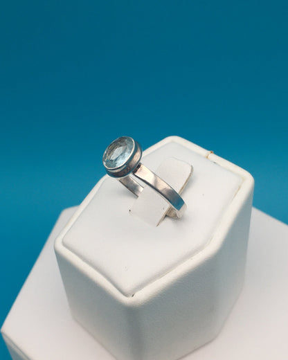 Aquamarine Sterling Silver Ring size 9