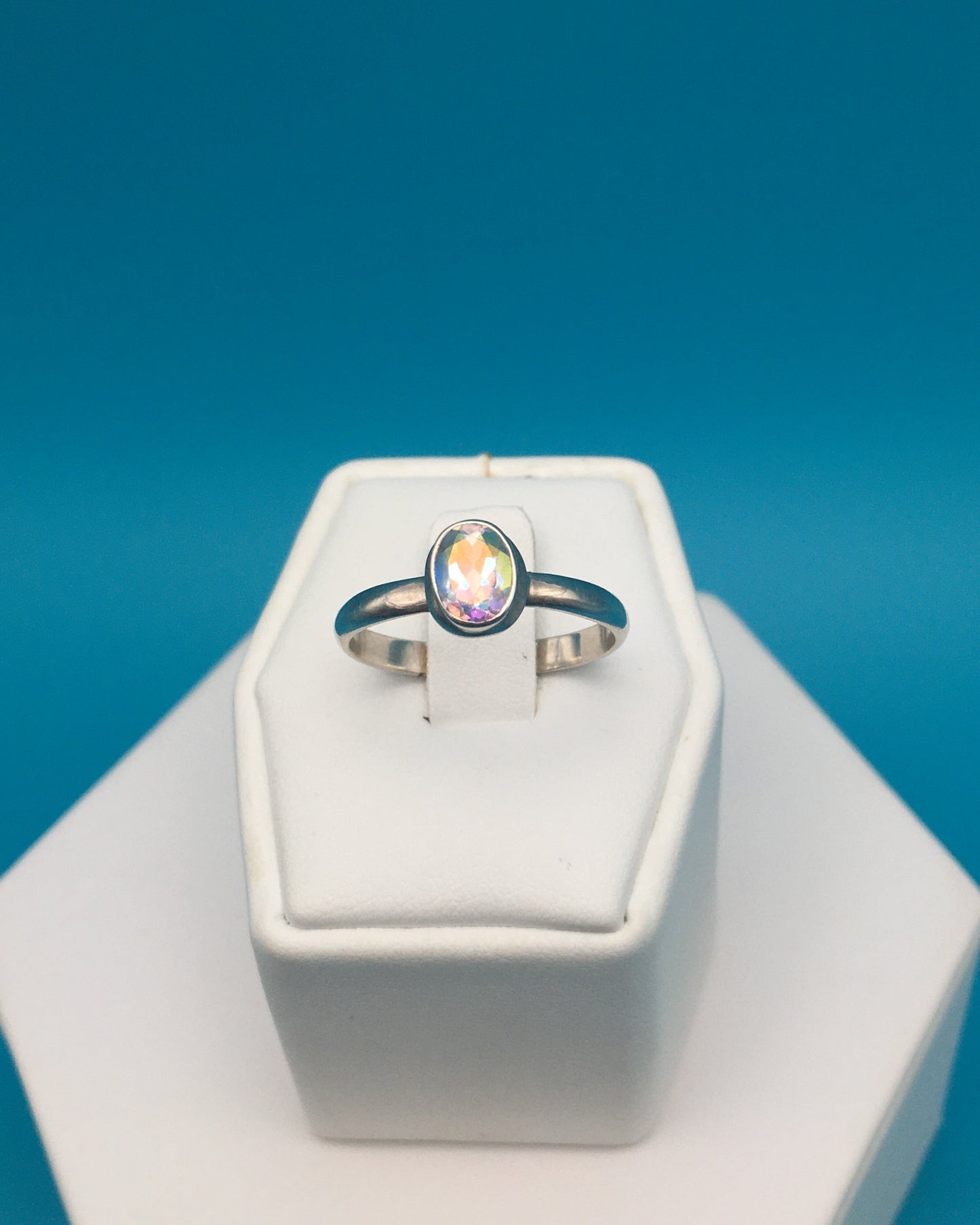 Aurora Topaz Sterling Silver Ring size 9