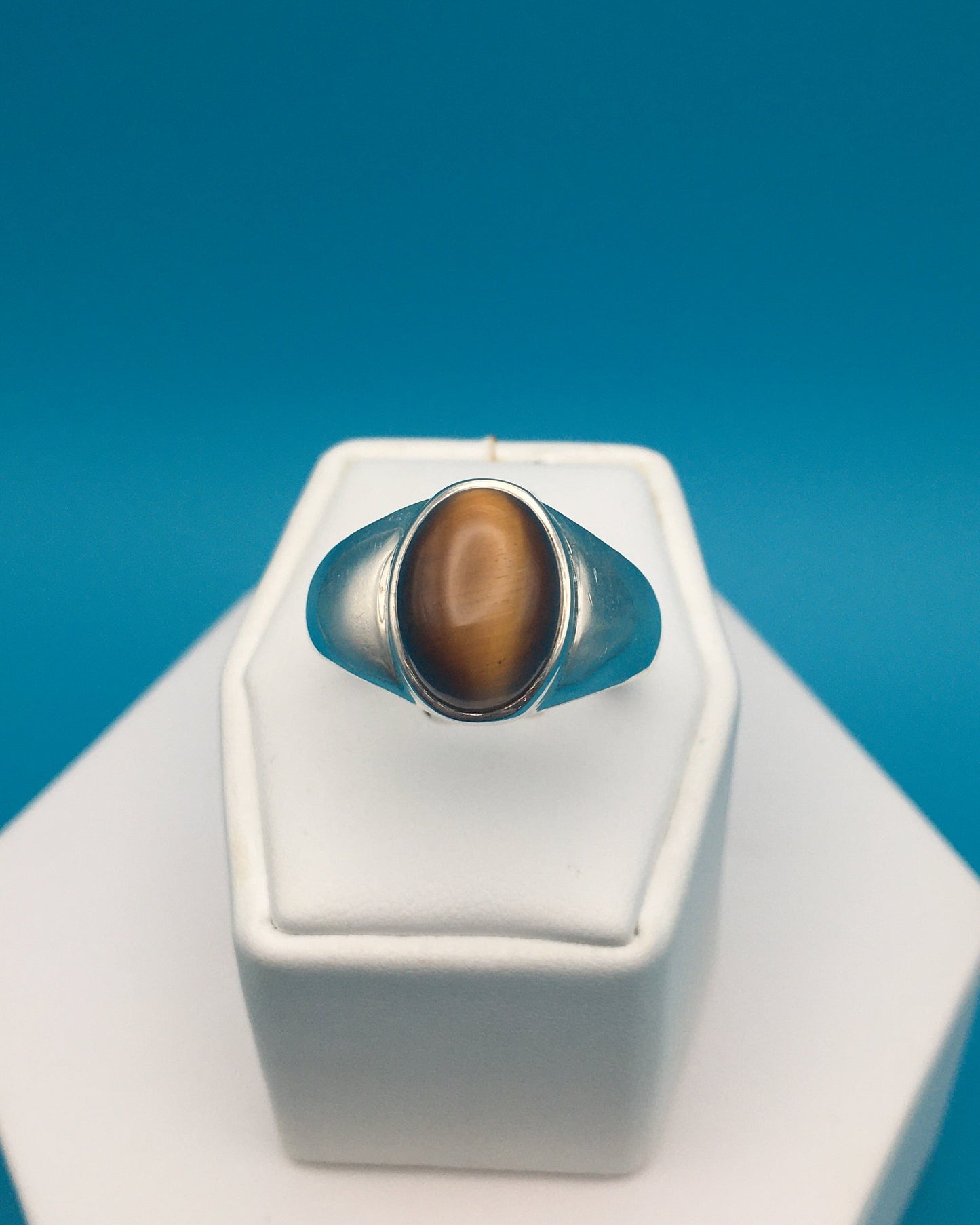 Tiger's Eye Sterling Silver Ring size 12