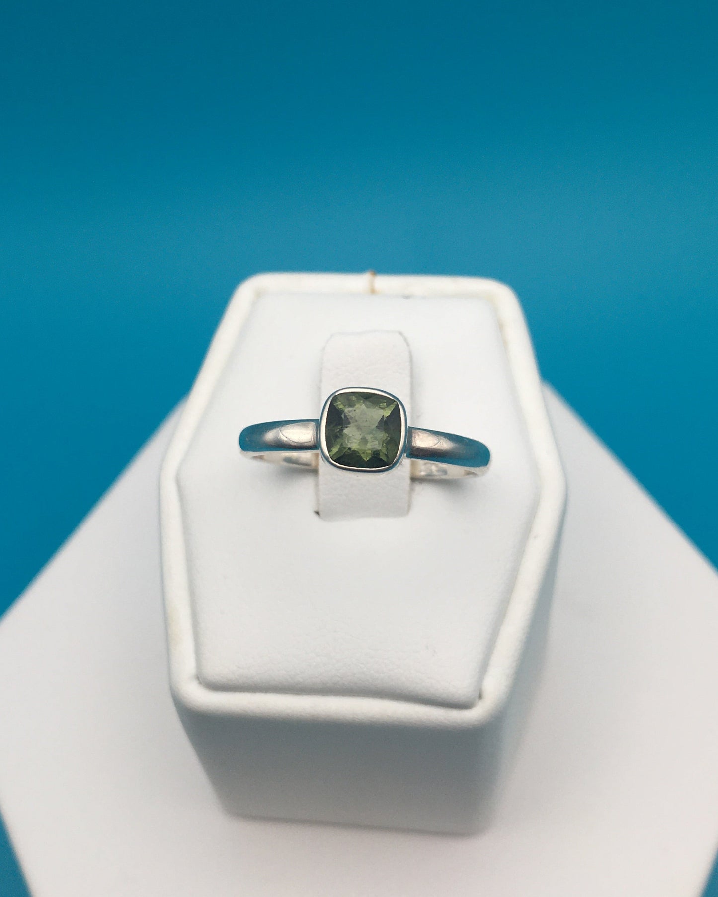 Moldavite Sterling Silver Ring size 9