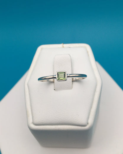 Moldavite Sterling Silver Ring size 9