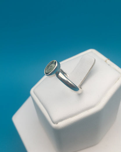 Moldavite Sterling Silver Ring size 8