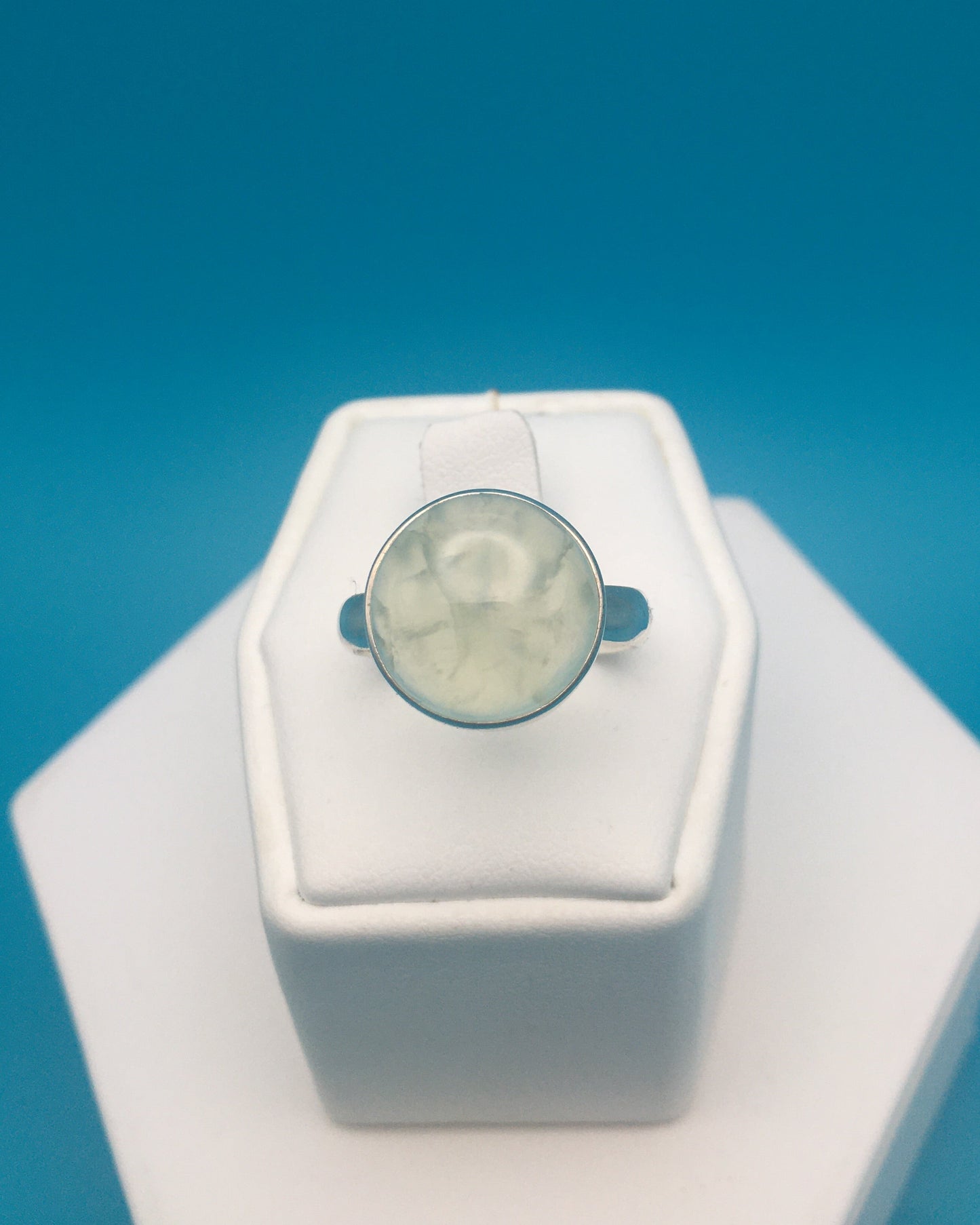 Prehnite Sterling Silver Ring size 8