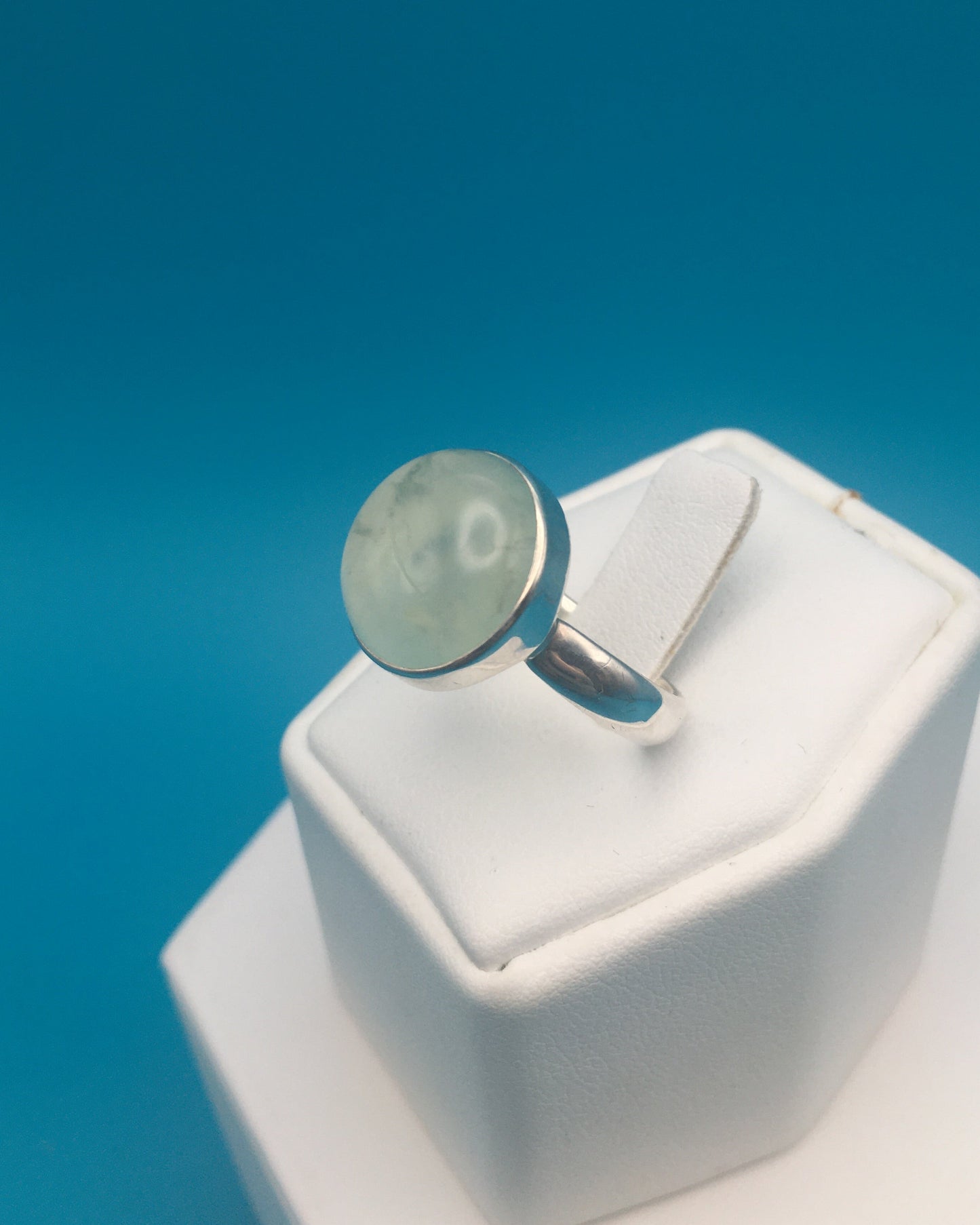 Prehnite Sterling Silver Ring size 8