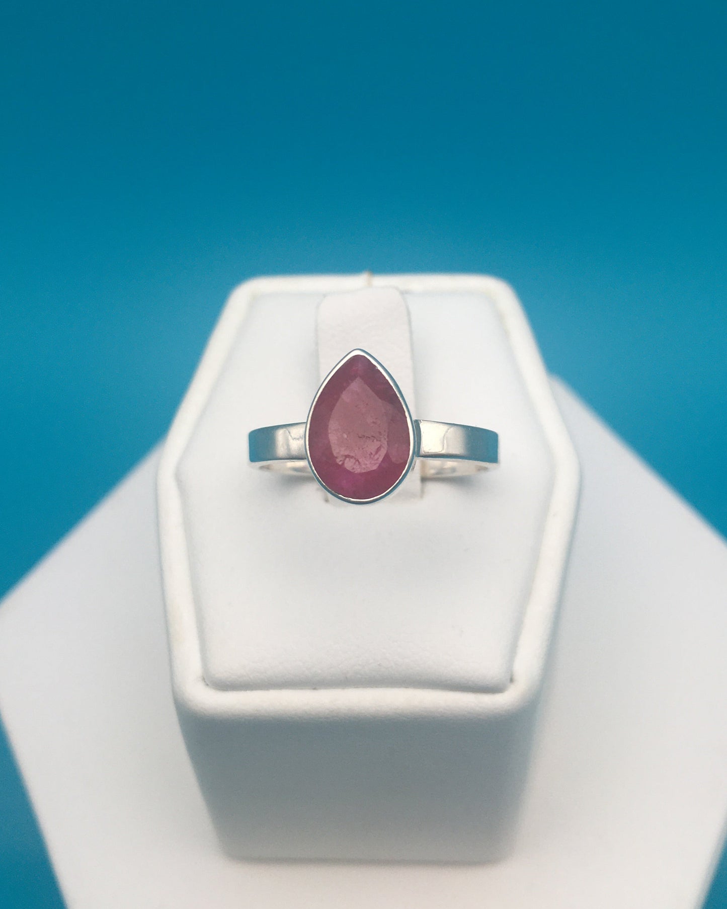 Ruby Sterling Silver Ring size 8
