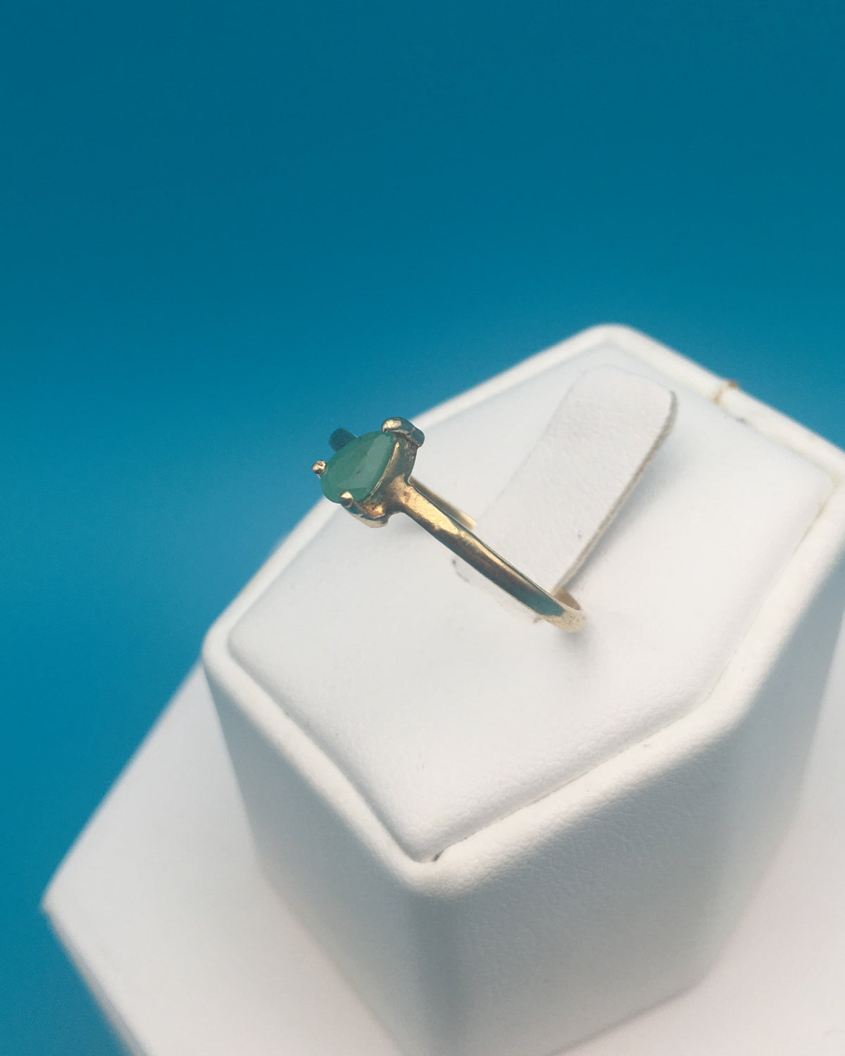 Emerald 18K Gold Plate Sterling Silver size 9