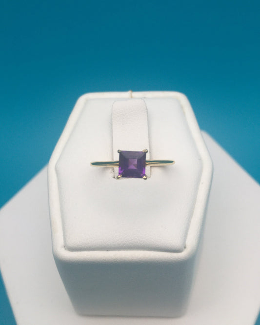 Amethyst 18K Gold Plate Sterling Silver size 5
