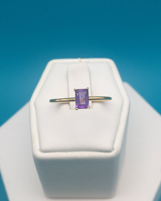 Amethyst 18K Gold Plate Sterling Silver size 9