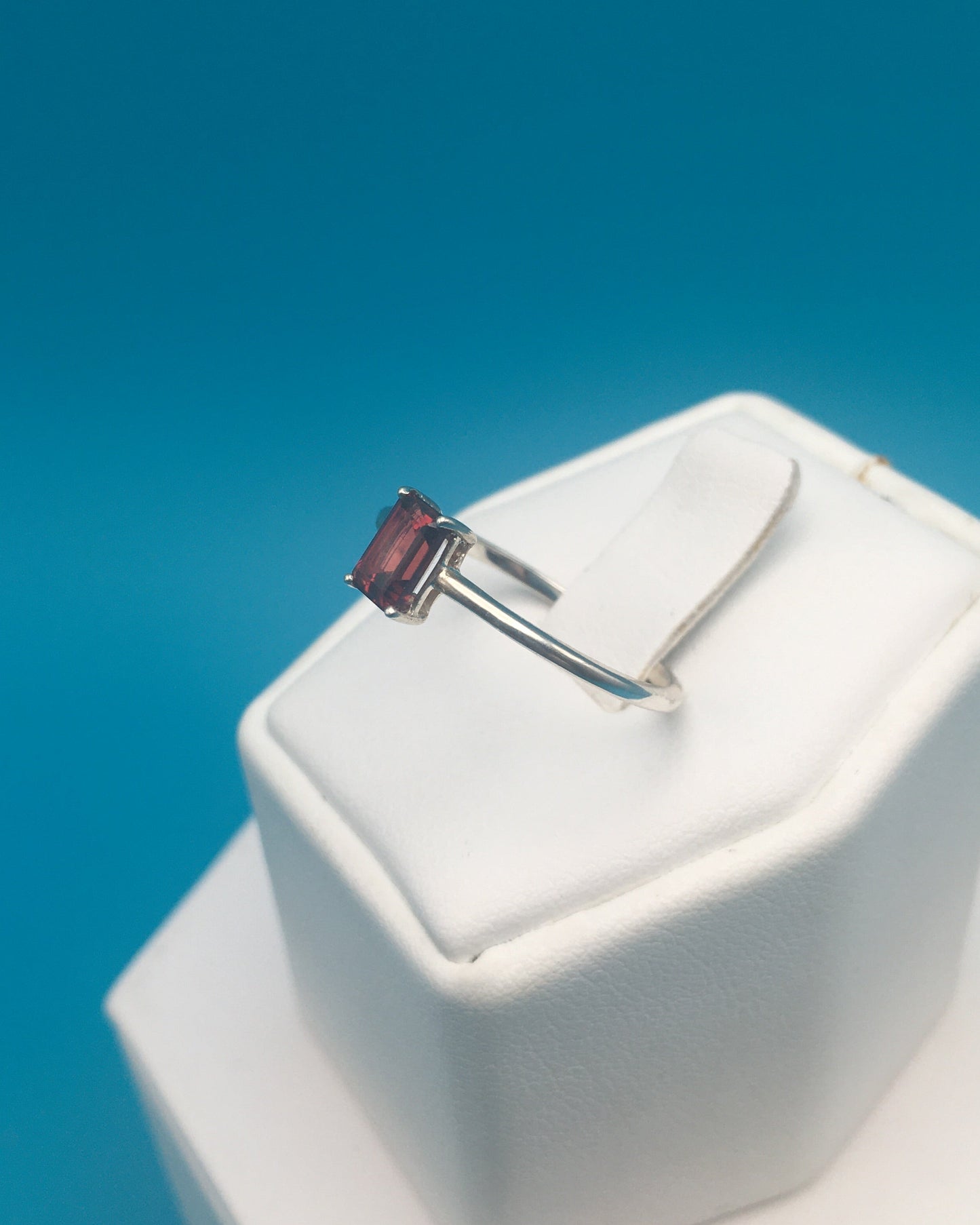 Garnet Sterling Silver Ring size 8