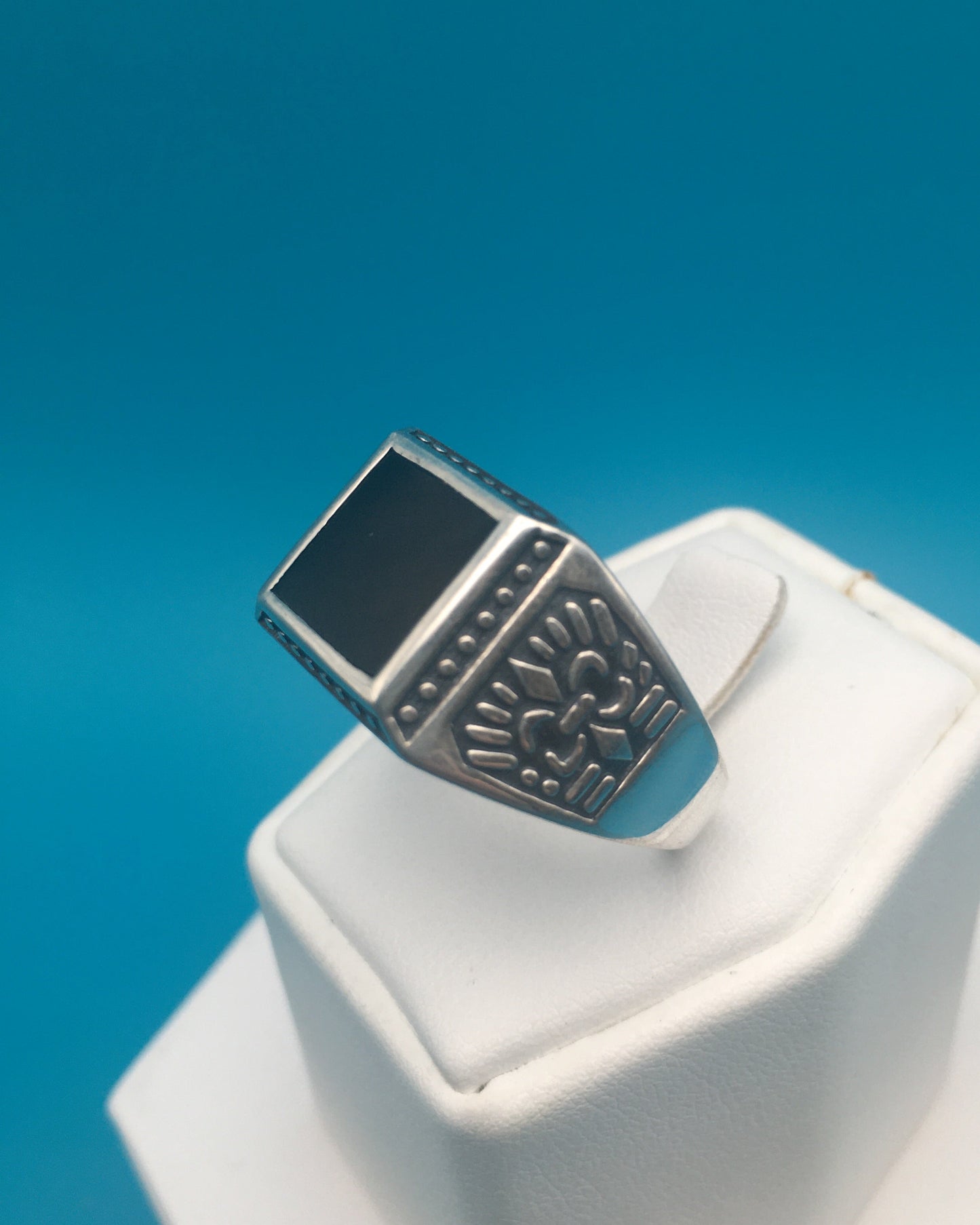 Onyx Sterling Silver Ring size 13
