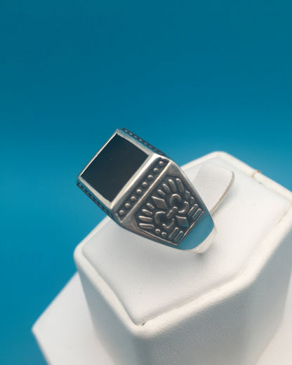 Onyx Sterling Silver Ring size 13