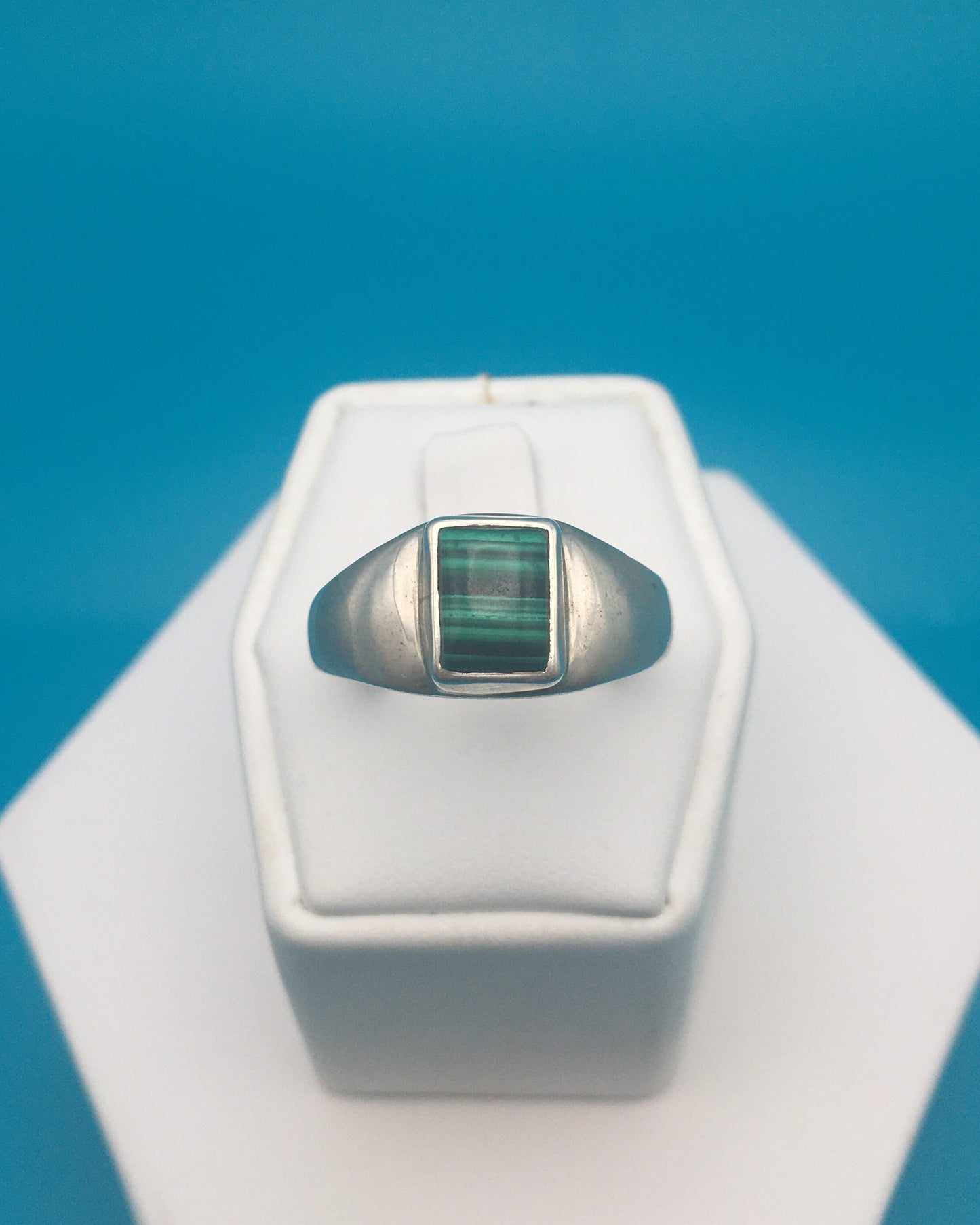 Malachite Sterling Silver Ring size 12