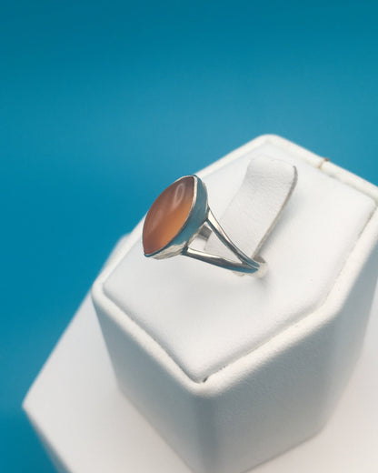 Carnelian Sterling Silver Ring Size 7