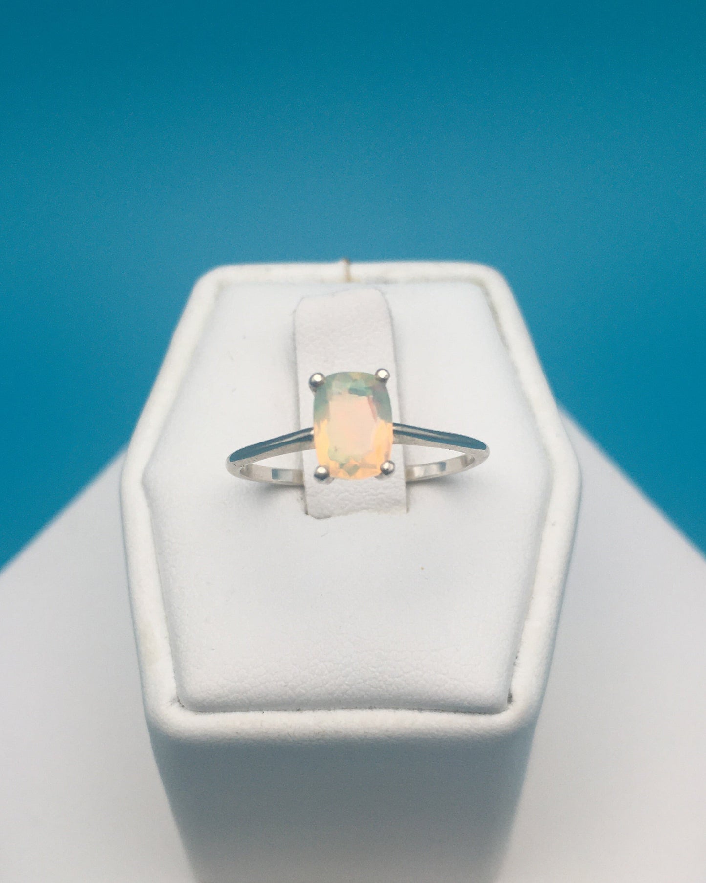 Fire Opal Sterling Silver Ring size 7
