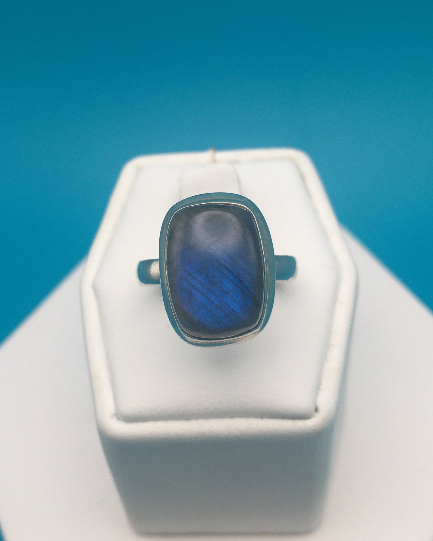 Labradorite Silver Ring size 8