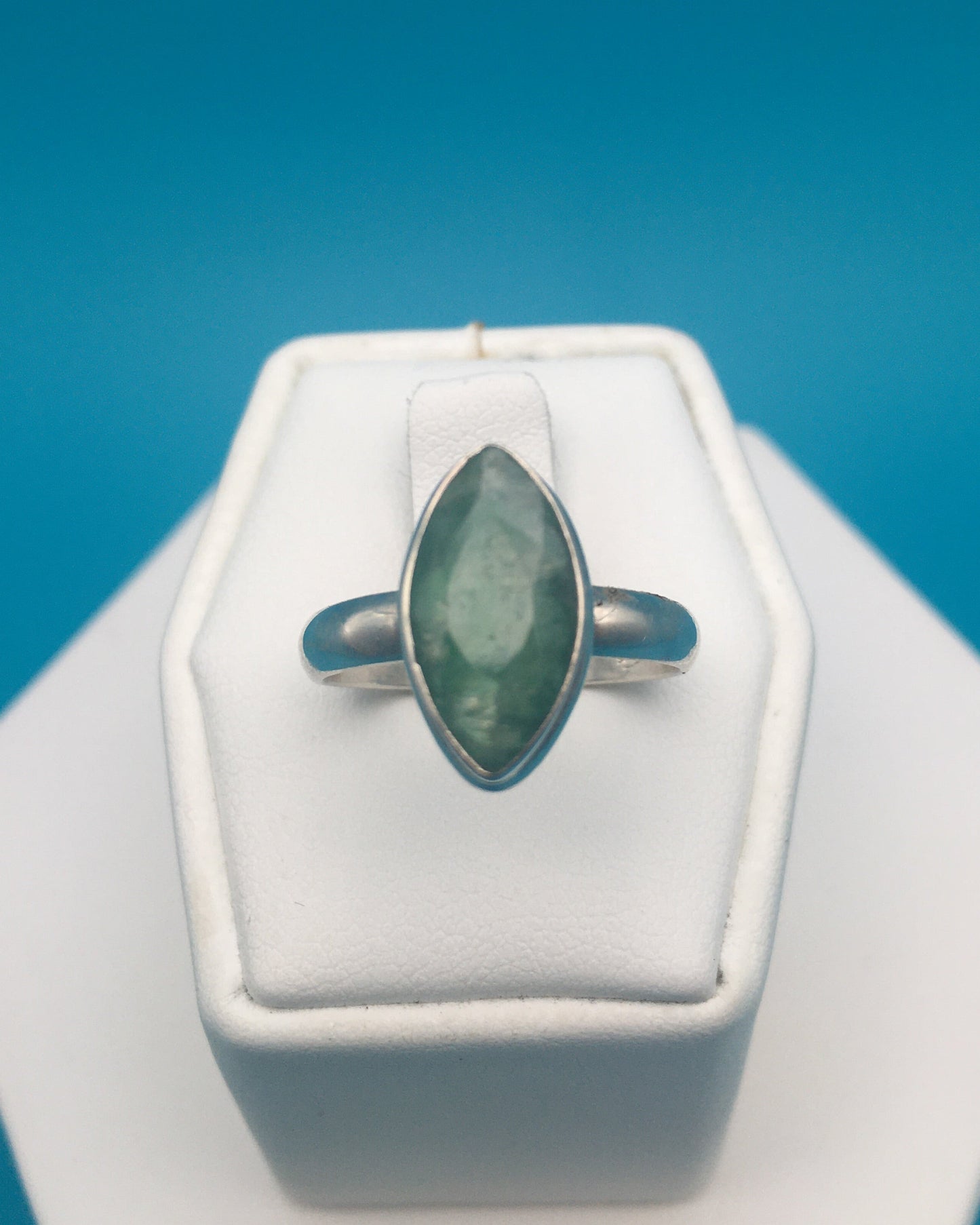 Emerald Sterling Silver Ring size 8