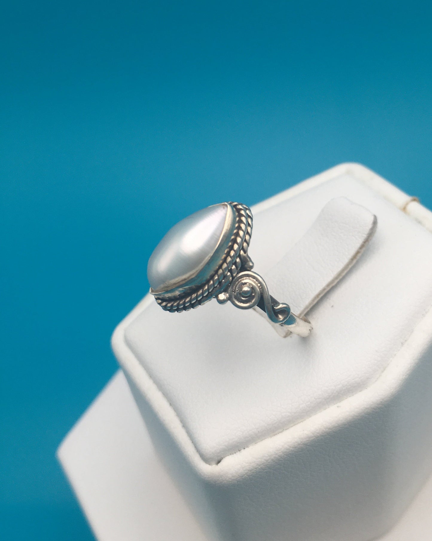 Fresh Water Pearl Sterling Silver Ring size 8