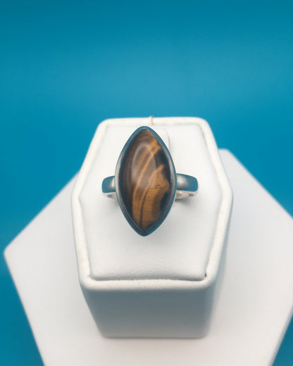 Tiger's Eye Sterling Silver Ring size 8