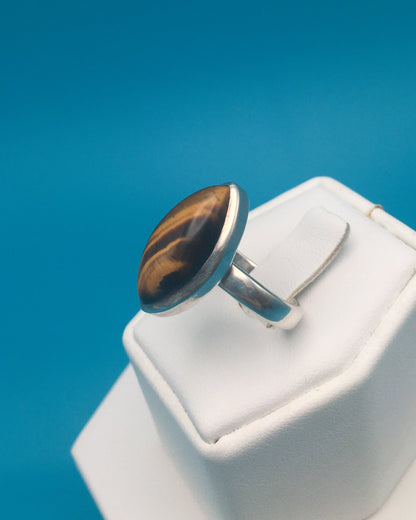Tiger's Eye Sterling Silver Ring size 8