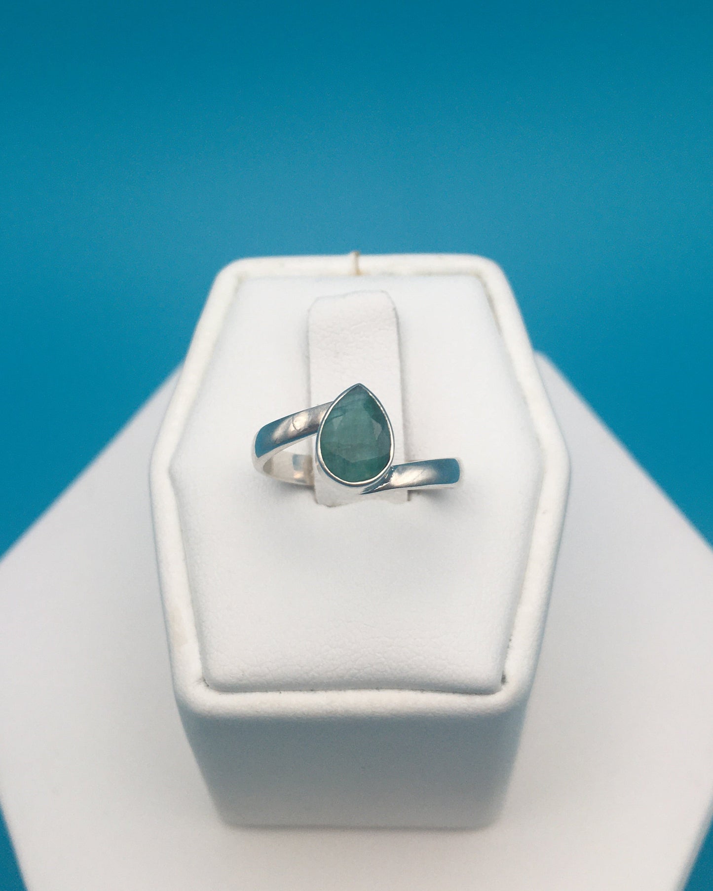 Emerald Sterling Silver Ring size 5