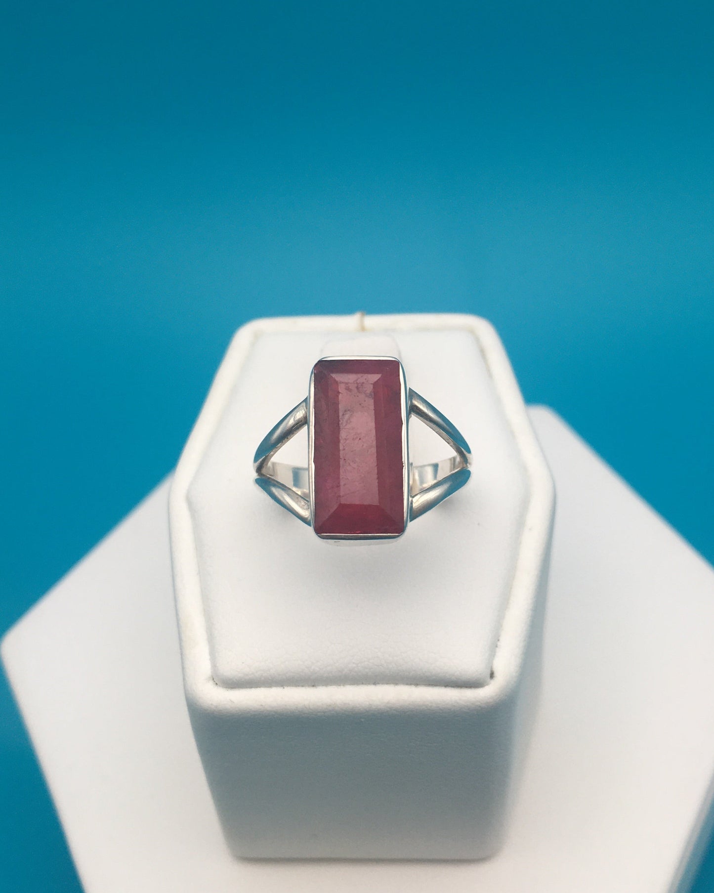 Ruby Sterling Silver Ring size 7