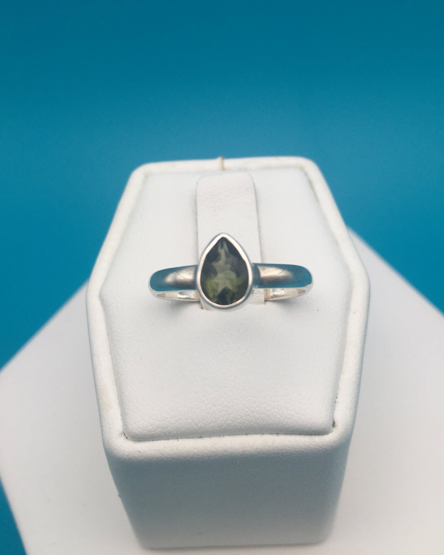 Moldavite Sterling Silver Ring size 7