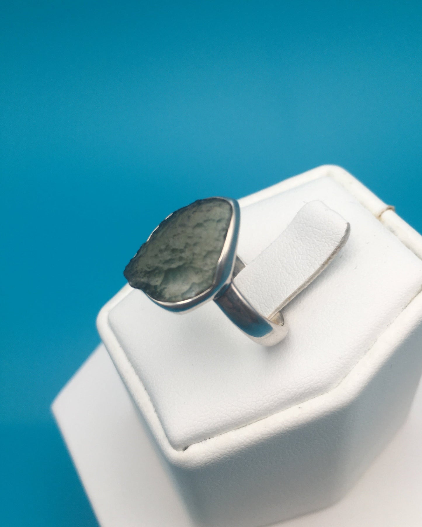 Moldavite Sterling Silver Ring size 7
