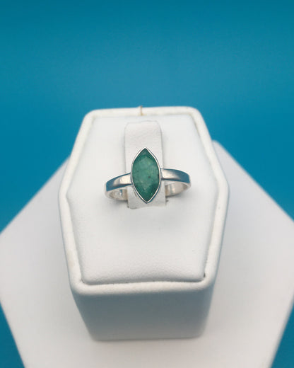 Emerald Sterling Silver Ring size 5