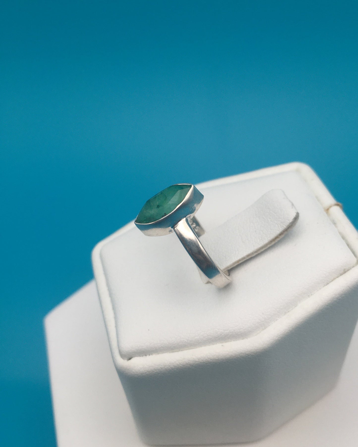 Emerald Sterling Silver Ring size 5