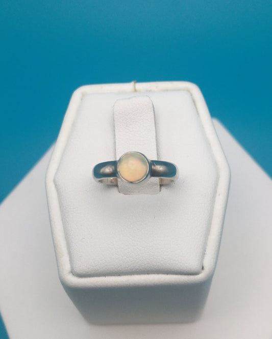 Opal Sterling Silver Ring size 2