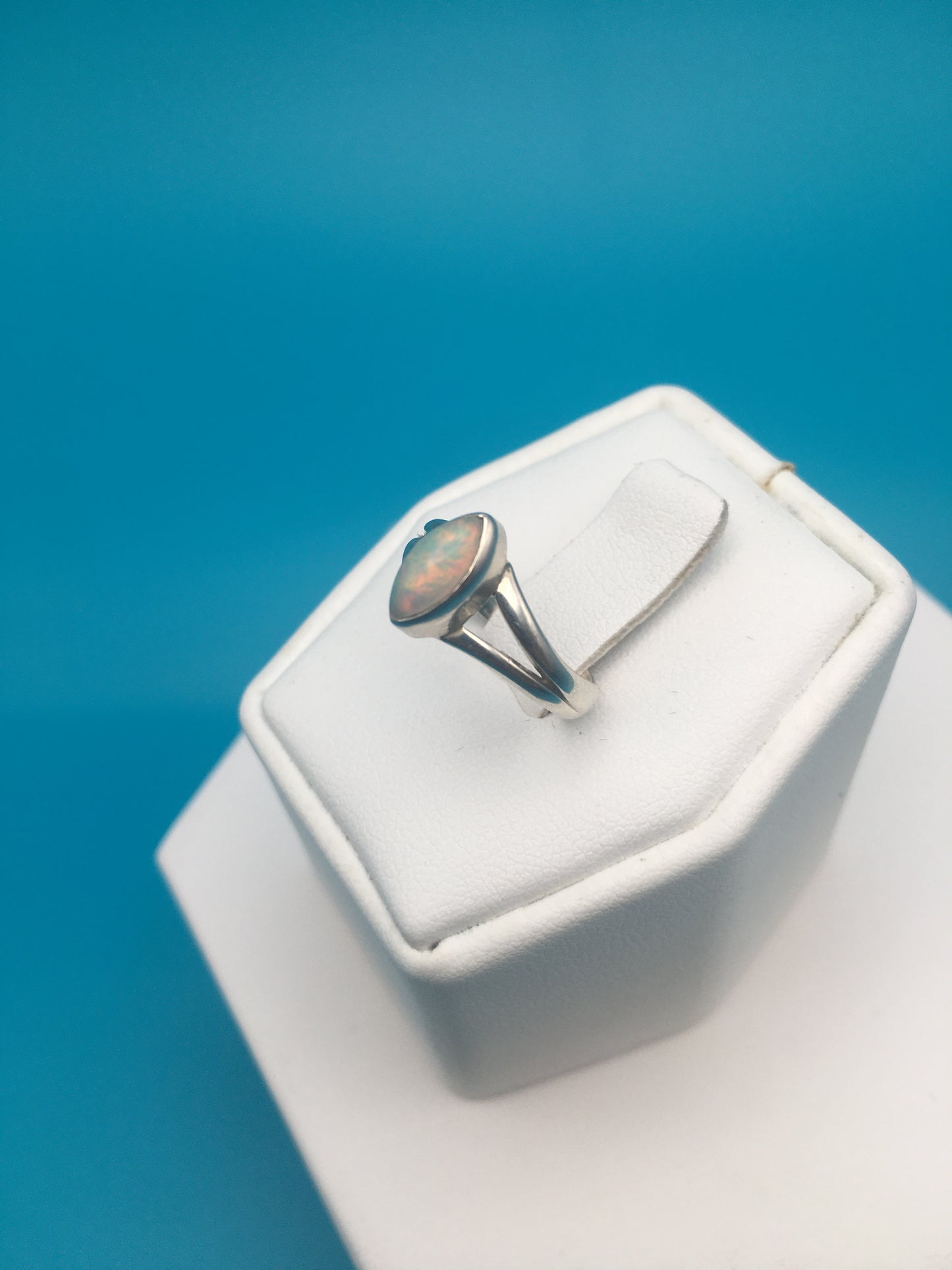 Opal Sterling Silver Ring size 4