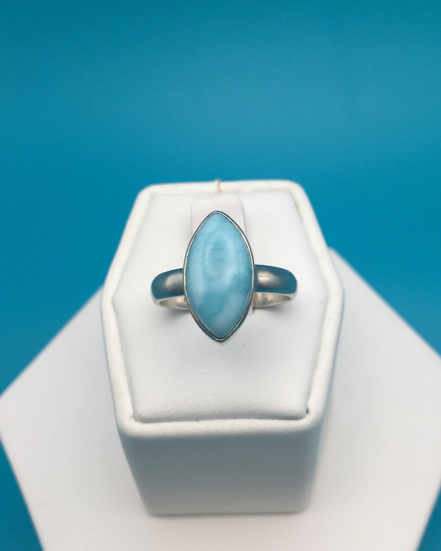 Larimar Sterling Silver Ring size 8