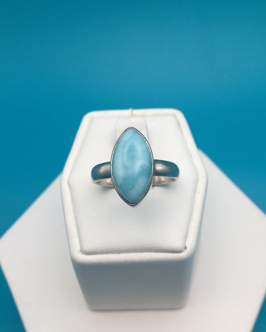 Larimar Sterling Silver Ring size 8