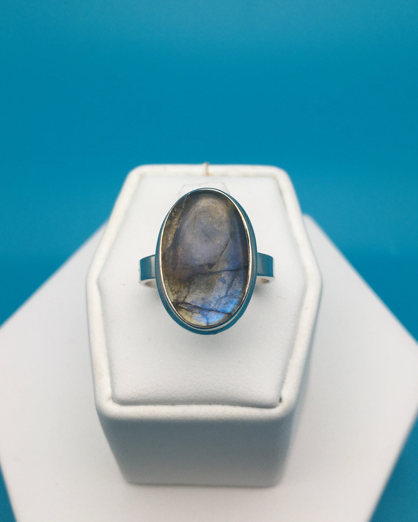 Labradorite Silver Ring size 9