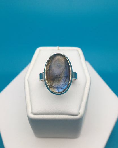 Labradorite Silver Ring size 9