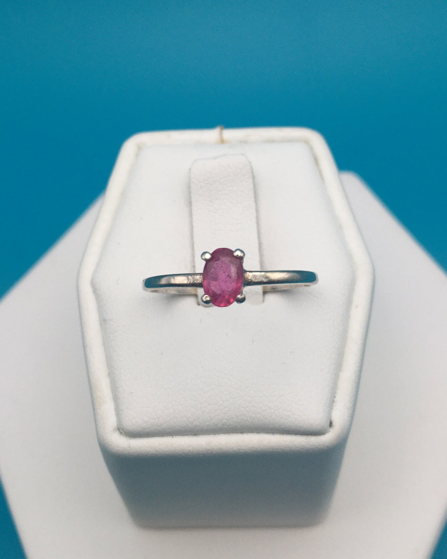 Ruby Sterling Silver Ring size 8
