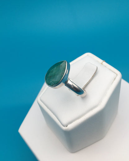 Emerald Sterling Silver Ring size 9