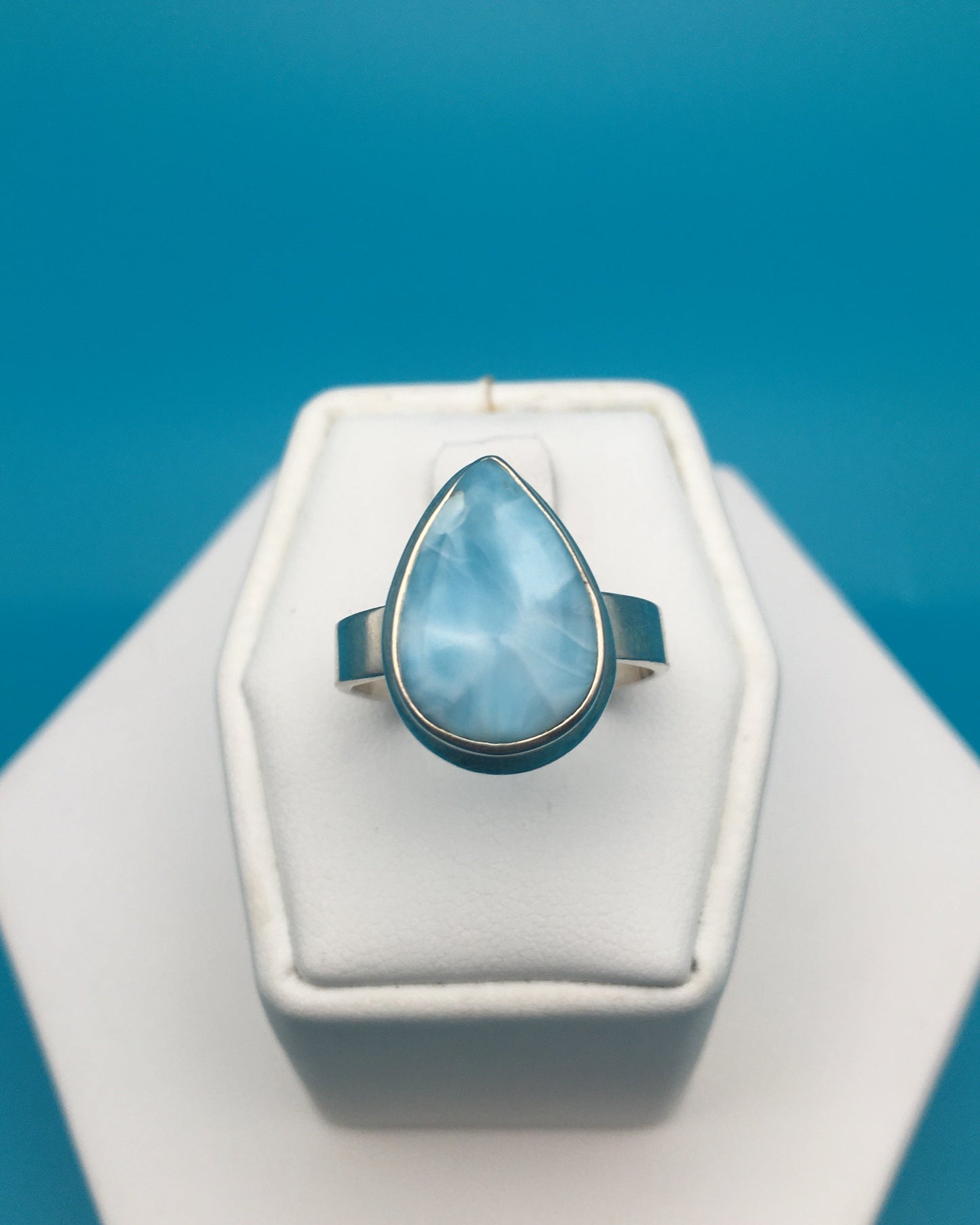 Larimar Sterling Silver Ring size 8