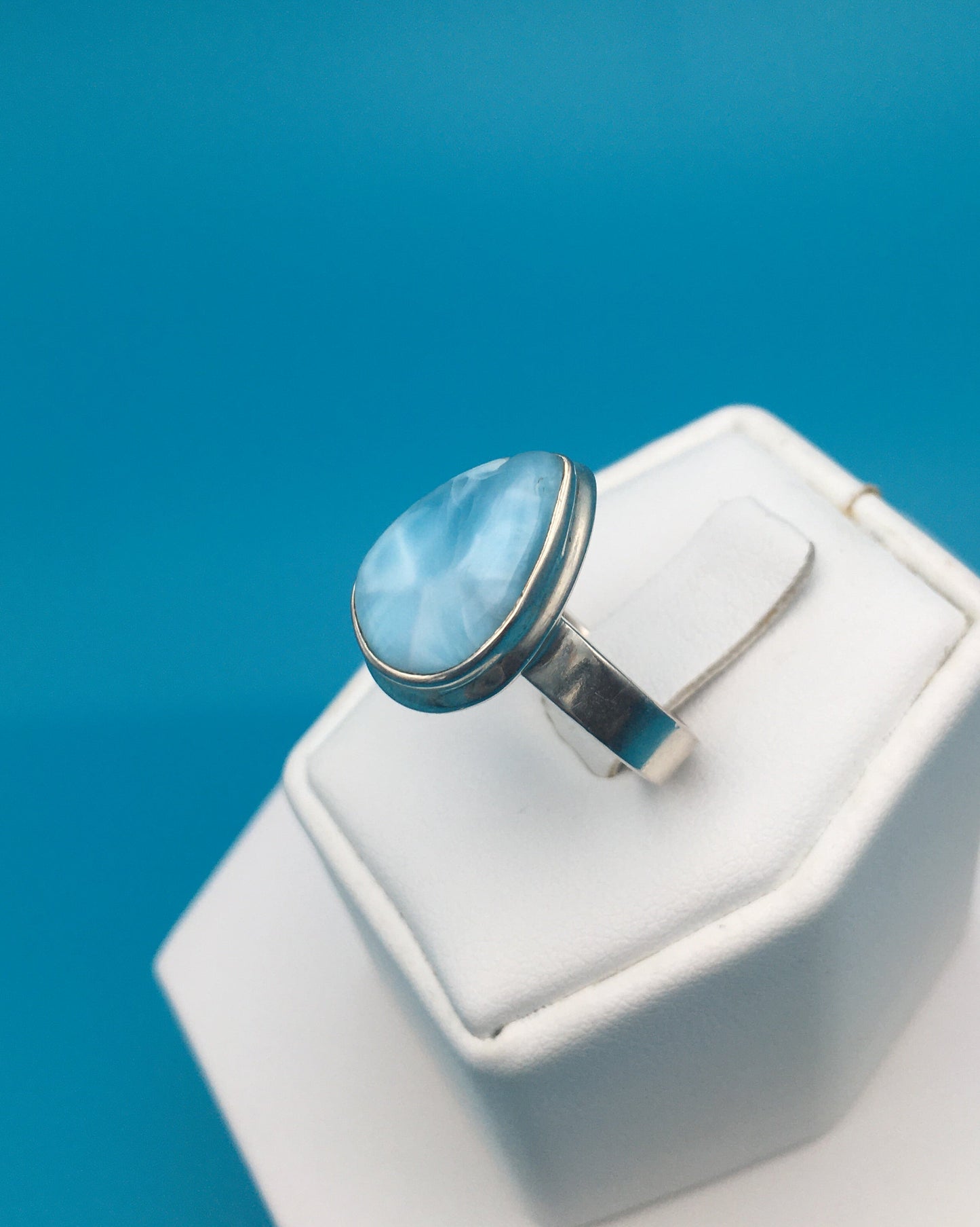 Larimar Sterling Silver Ring size 8