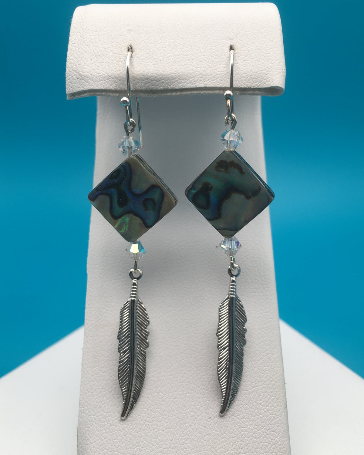 Abalone Czech Crystal Earrings