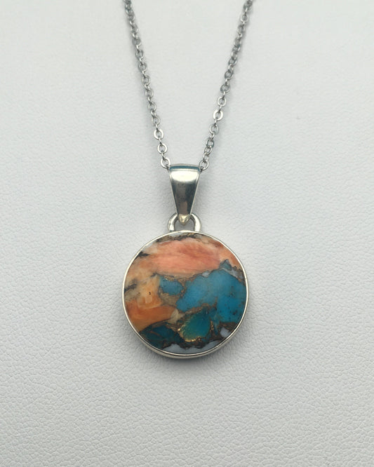 Spiny Oyster Arizona Turquoise Sterling Silver Pendant