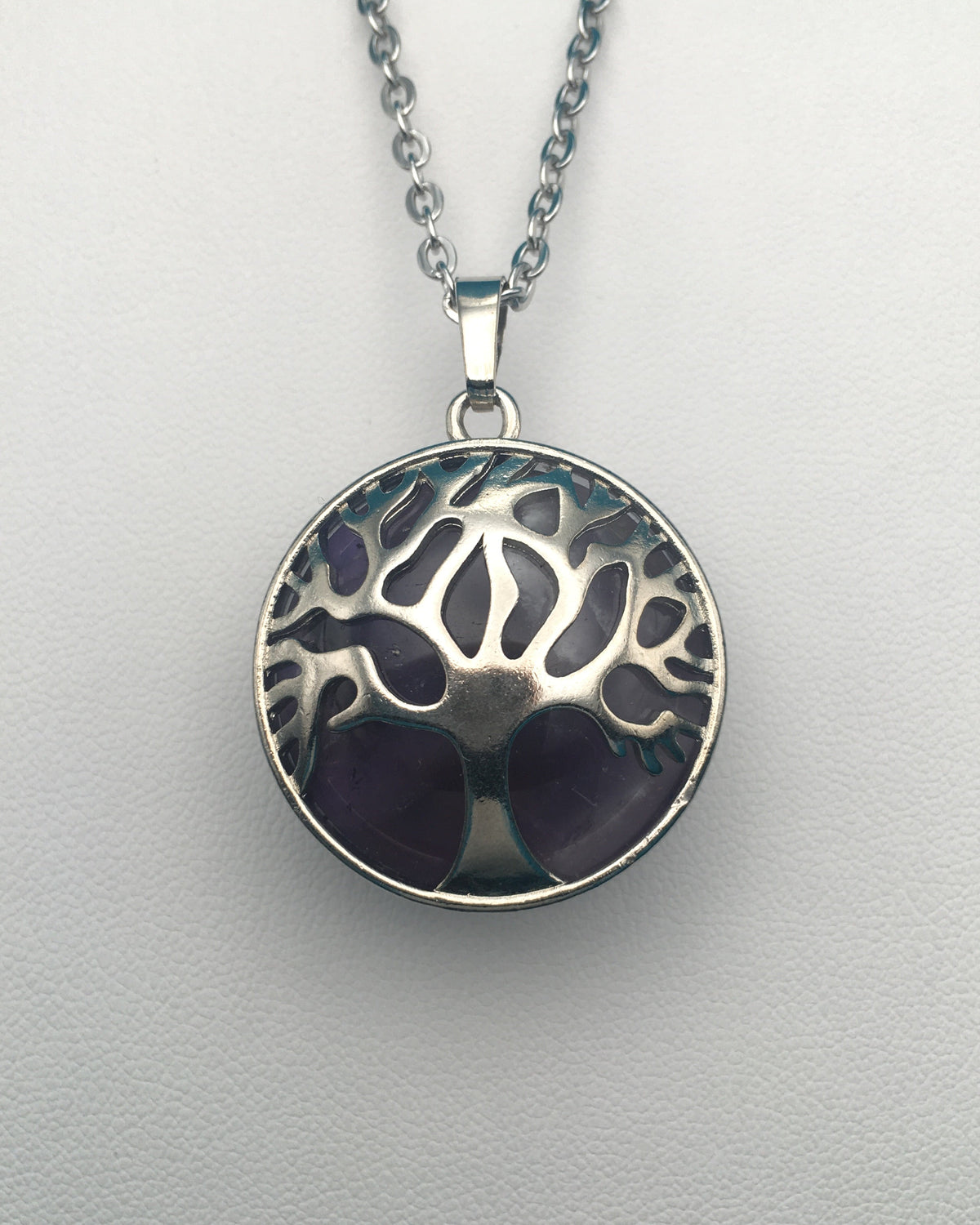 Amethyst Tree Charm Pendant