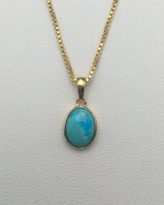 Arizona Turquoise 18K Gold Pendant