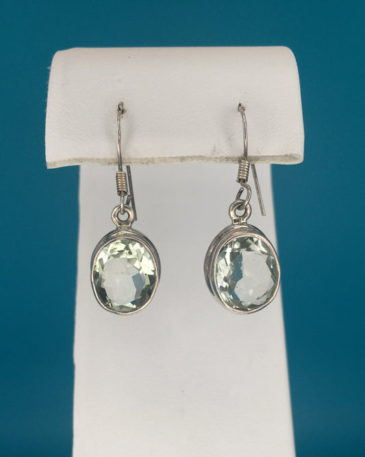 Green Amethyst Sterling Silver Earrings